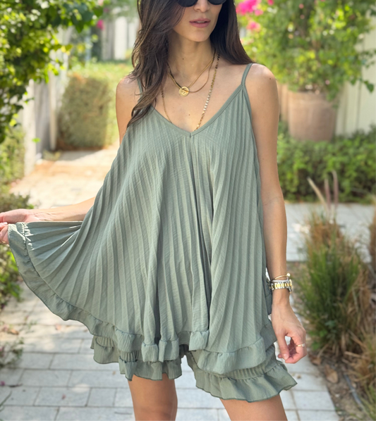 Khaki Ruffle Co-ord Set