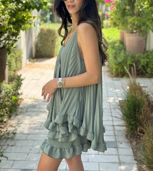Khaki Ruffle Co-ord Set