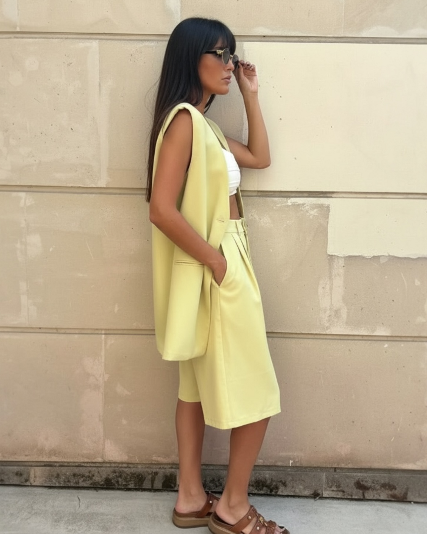 Tailored Lime Bermuda Set