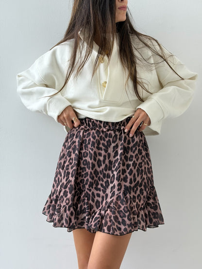 Leopard Ruffled Skirt
