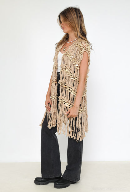 Fringed Sequin Vest