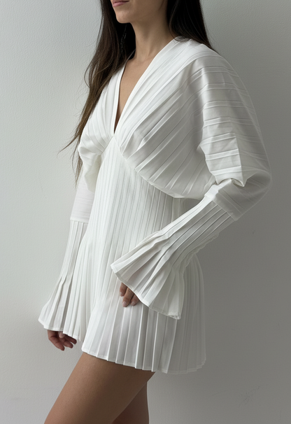 Pleated Flared Sleeve Shirt