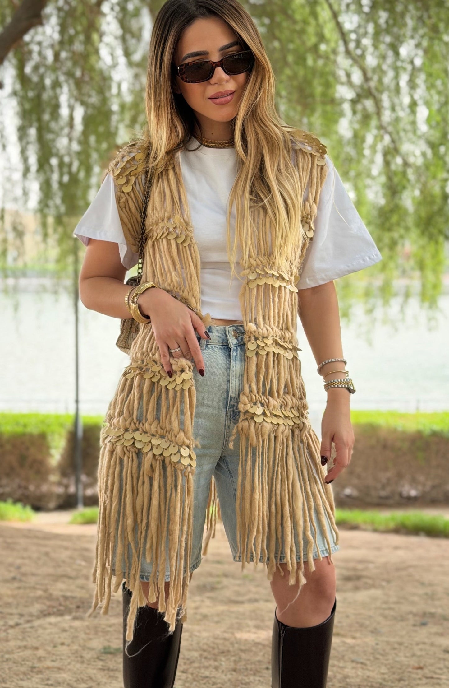 Fringed Sequin Vest
