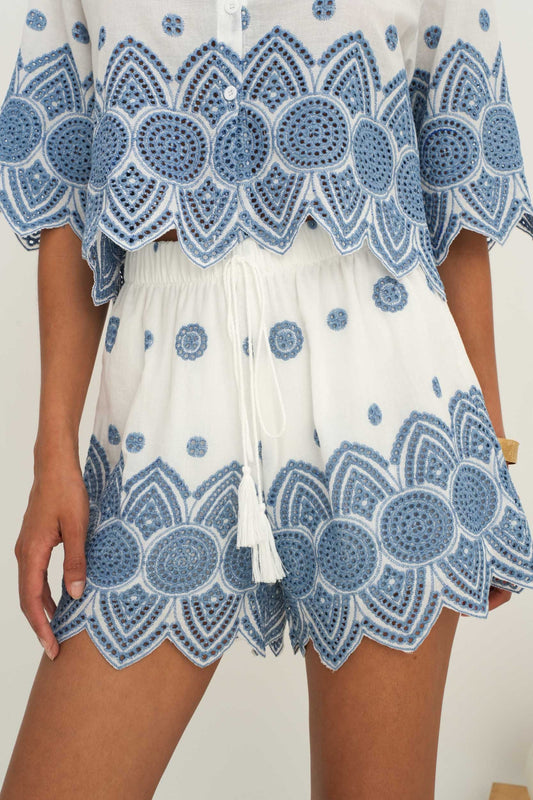 Blue Embroidered Co-Ord Set