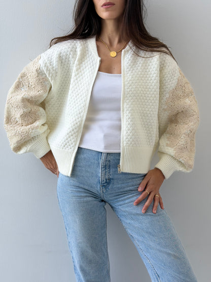 Textured knit cardigan