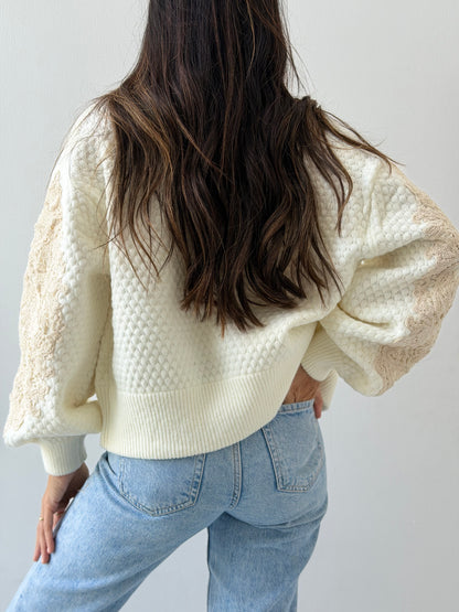 Textured knit cardigan