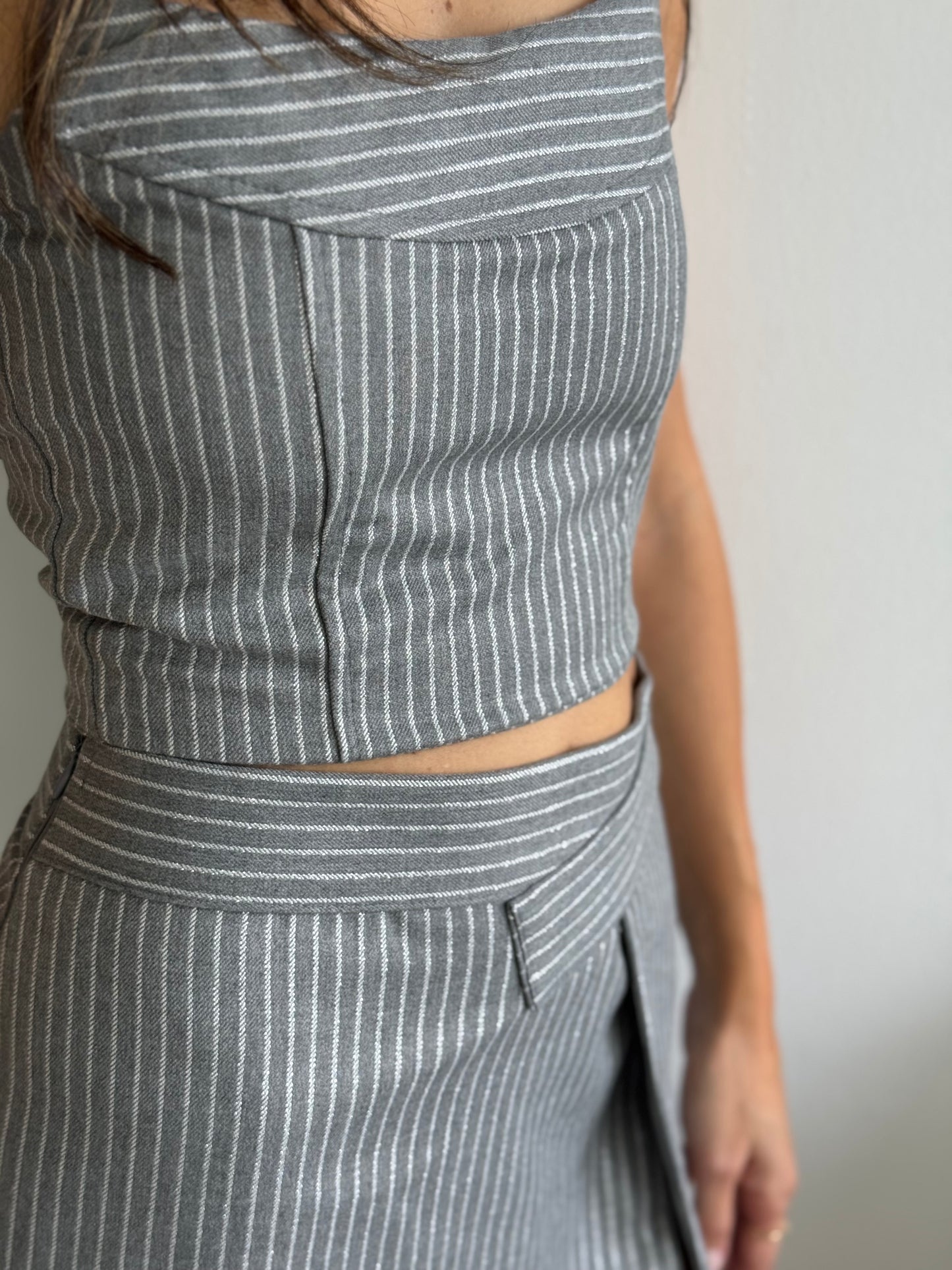 Shimmering Striped Two-Piece Set