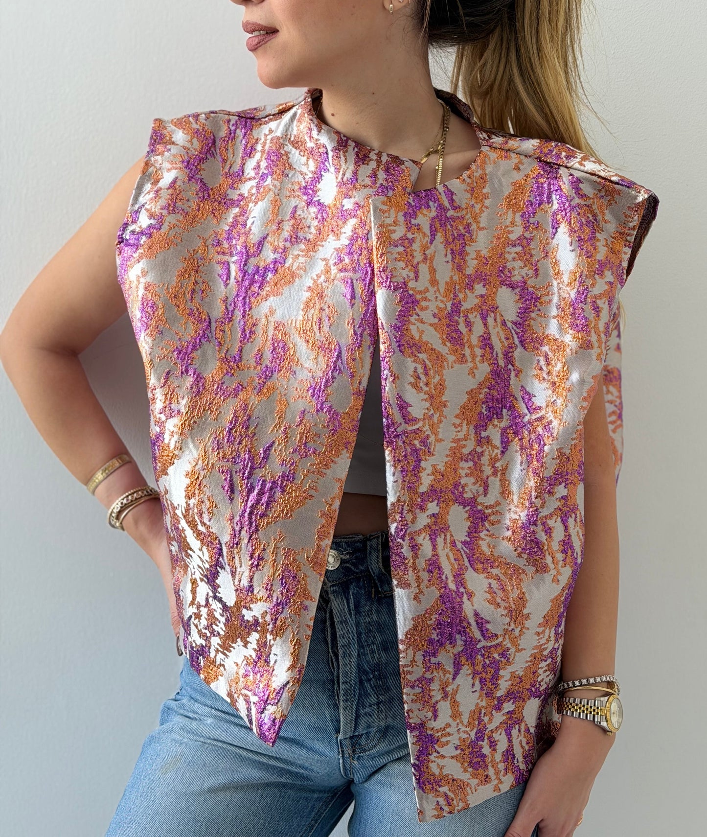 Jacquard Sleeveless Vest