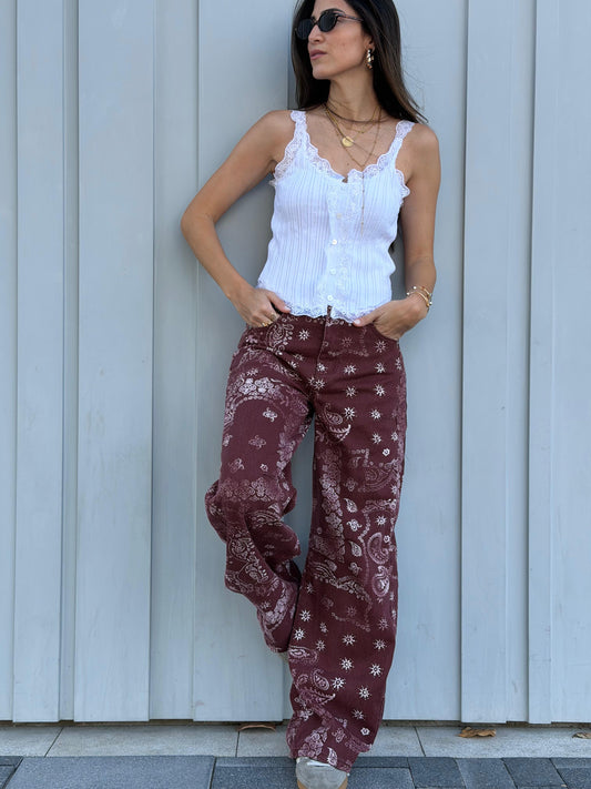 Bandana Print Denim