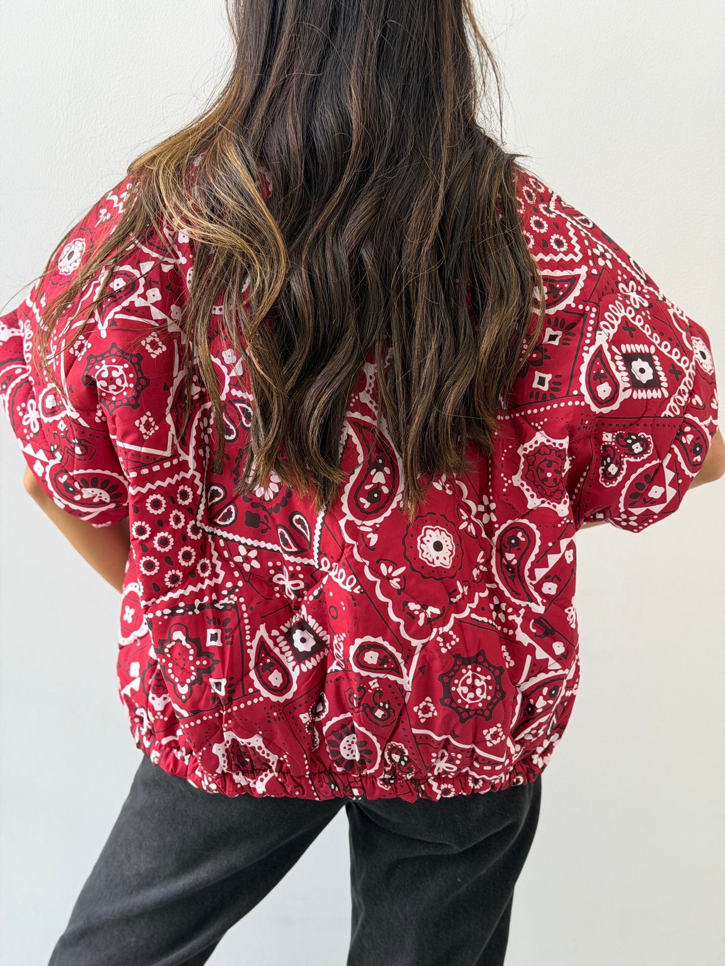 Bandana Print Quilted Vest