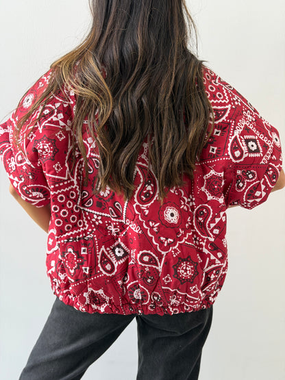 Bandana Print Quilted Vest