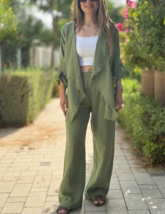 Frayed Olive Green Set