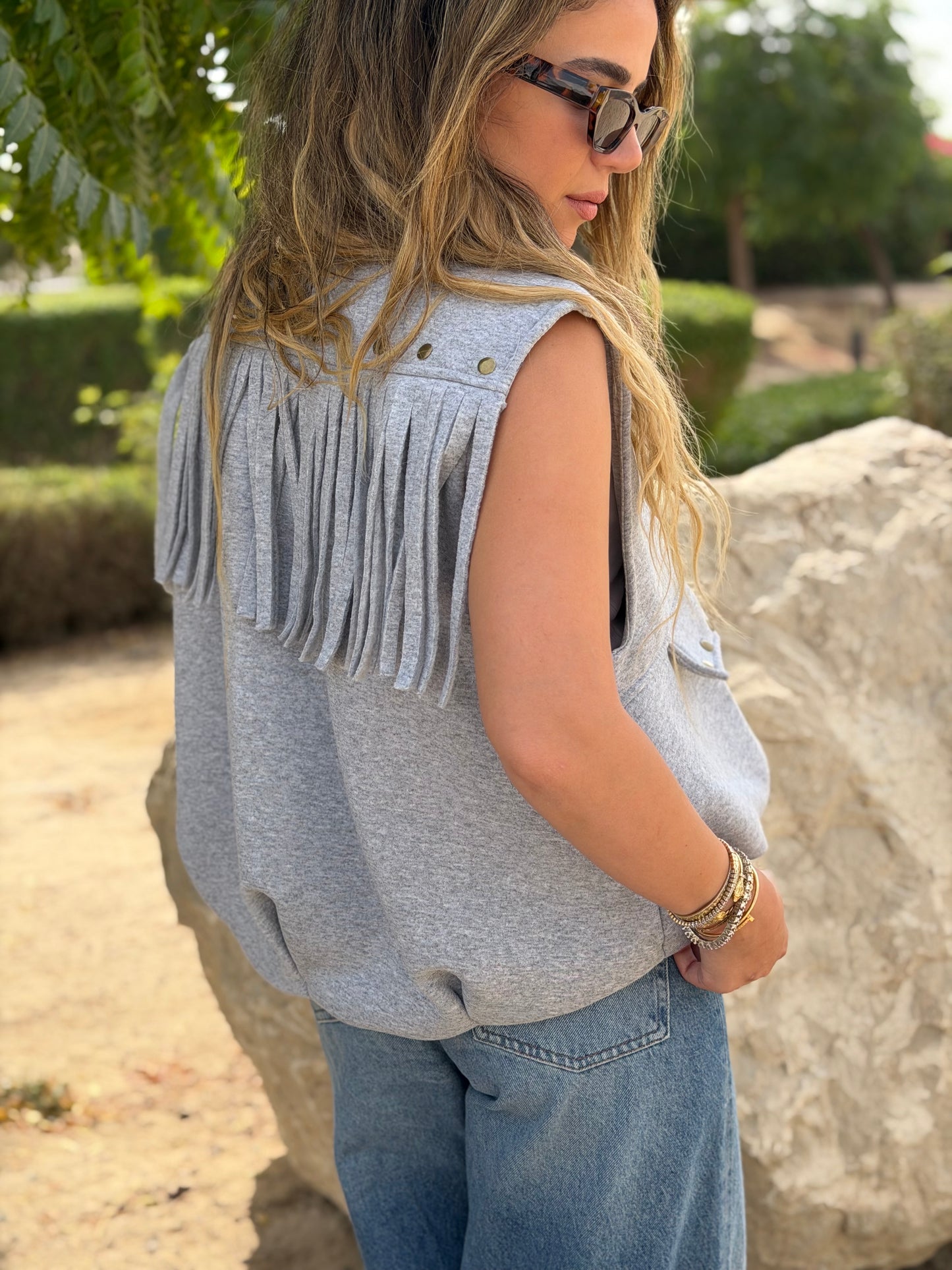 Fringed Bomber Vest