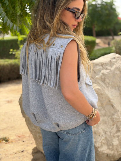 Fringed Bomber Vest