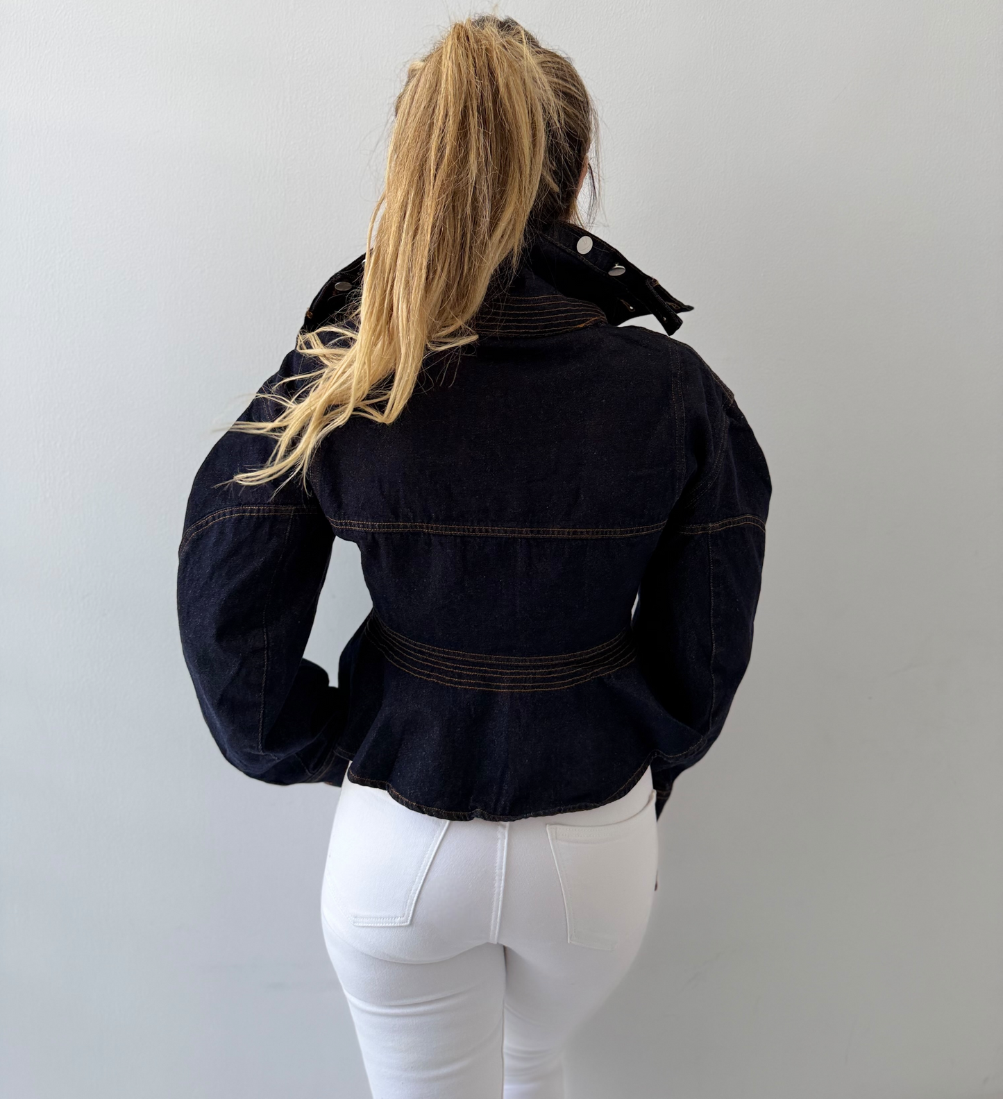 Sculpted Denim Statement Jacket