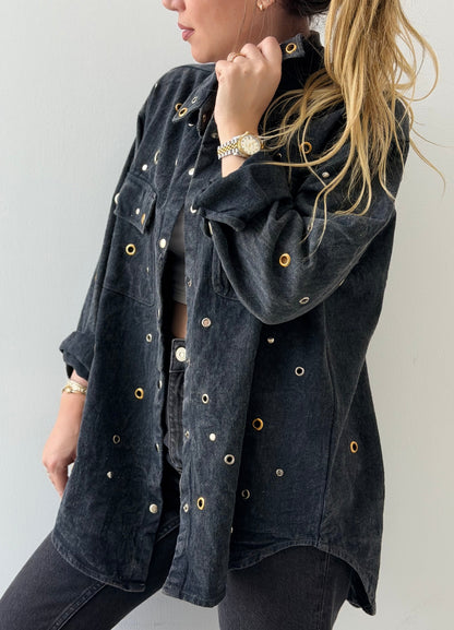 Eyelet Denim Shirt