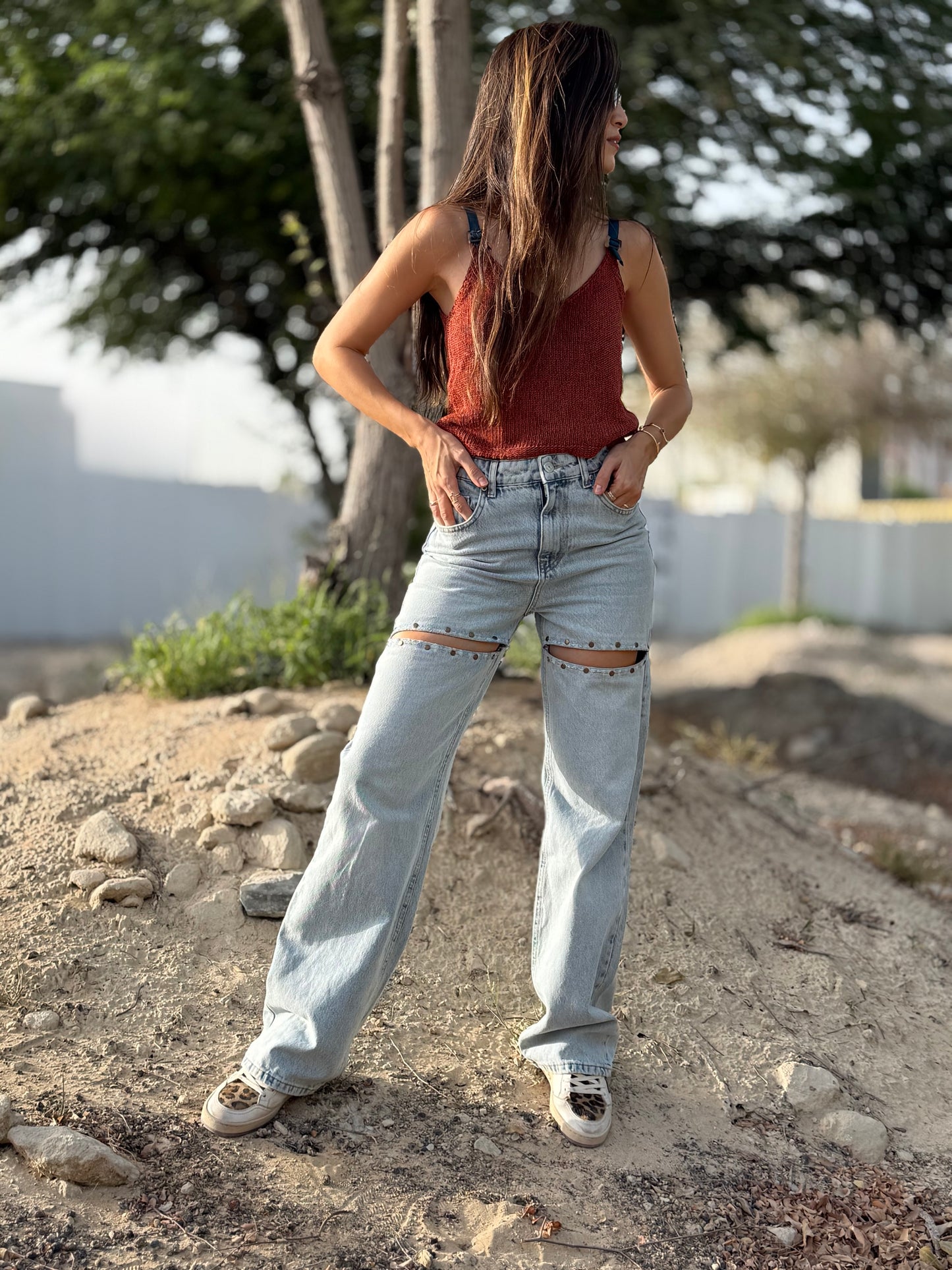 Peekaboo Studded Jeans