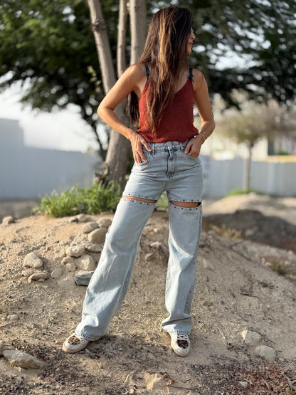 Peekaboo Studded Jeans