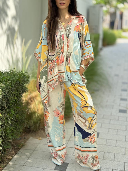 Nautical Print Two-Piece Set