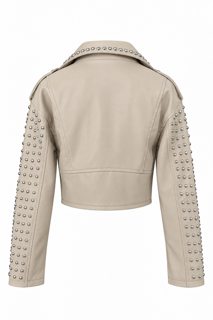 Biker studded Vegan Leather Jacket