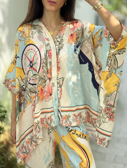 Nautical Print Two-Piece Set