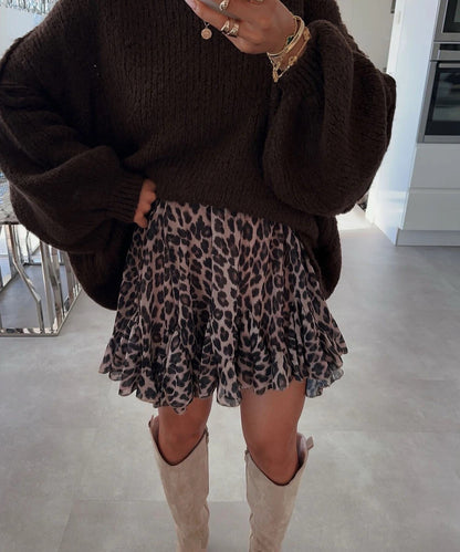Leopard Ruffled Skirt