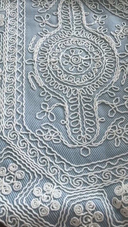 Embroidered Blue Vest