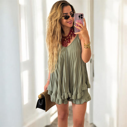 Khaki Ruffle Co-ord Set