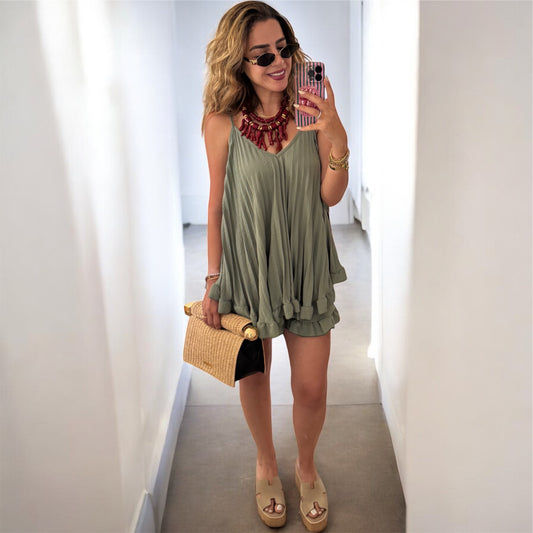 Khaki Ruffle Co-ord Set