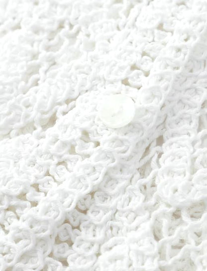 White Crochet Pants Set